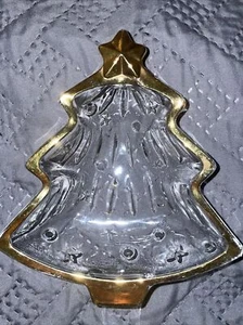 Studio Nova Yuletide Spirit Christmas Clear Glass Dish Glad Tone Trim Mikasa - Picture 1 of 8