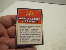 RARE 1990 SCORE MCDONALDS WORLD SERIES TRIVIA CARD #10 NOT MINT READ 3