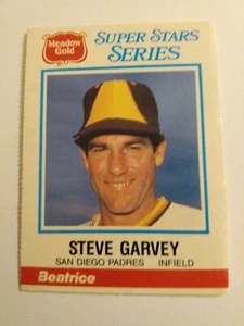 Mike Schmidt Steve Garvey 1986 Meadow Gold Super Stars Stat Back sellado #15,16 - Imagen 1 de 2