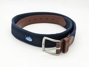 Southern Tide Canvas Leather Belt Men's Size 28 Navy Skip Jack - Picture 1 of 4
