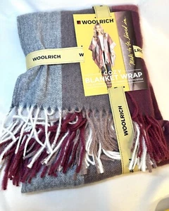 NEW Woolrich Plaid Shaw Womens Blanket Wrap Cape One Size Daphine Fringe Hem NWT - Picture 1 of 6