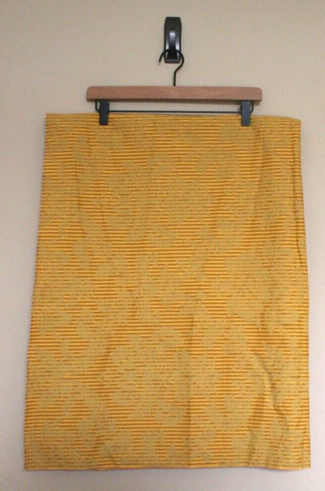 Remanente de tela de laurel vintage dorado amarillo marrón estampado de rayas 2 yardas 54" de ancho Foto 1 de 4