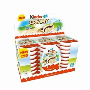 24x Kinder Creamy Pack of 24 Milky and Cocoa Chocolate with Extruded Rice 456 gm - Picture 1 of 3