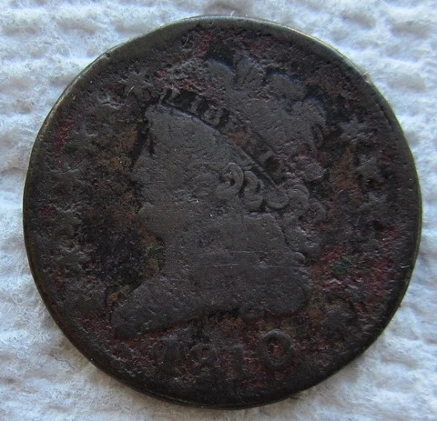 1810 1/2C Classic Head Half Cent Early Rare Key Date Type Coin Corroded Cover
