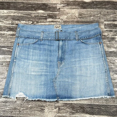 Falda Polo Ralph Lauren Mujer 30 Jean Línea A Cinturón Mini Envejecida Occidental Y2K Foto 1 de 4