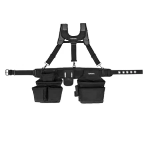 16-Pocket Black Carpenter'S Tool Belt with Suspenders - Picture 1 of 12
