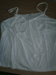 WHITE CAMI COTTON KNIT TOP Spaghetti straps Avon US Ladies 2XX LARGE NWOT - Picture 1 of 3
