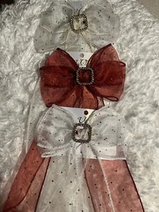 Coquette Hair Bows for Girls Grosgrain Ribbon Accessories CLIPS NEW 3pcs - Picture 1 of 5