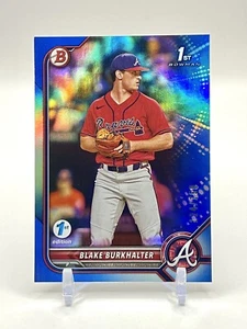 2022 Bowman Draft 1st Edition #BD-10 Blake Burkhalter Braves Blue Foil 124/150 - Picture 1 of 2