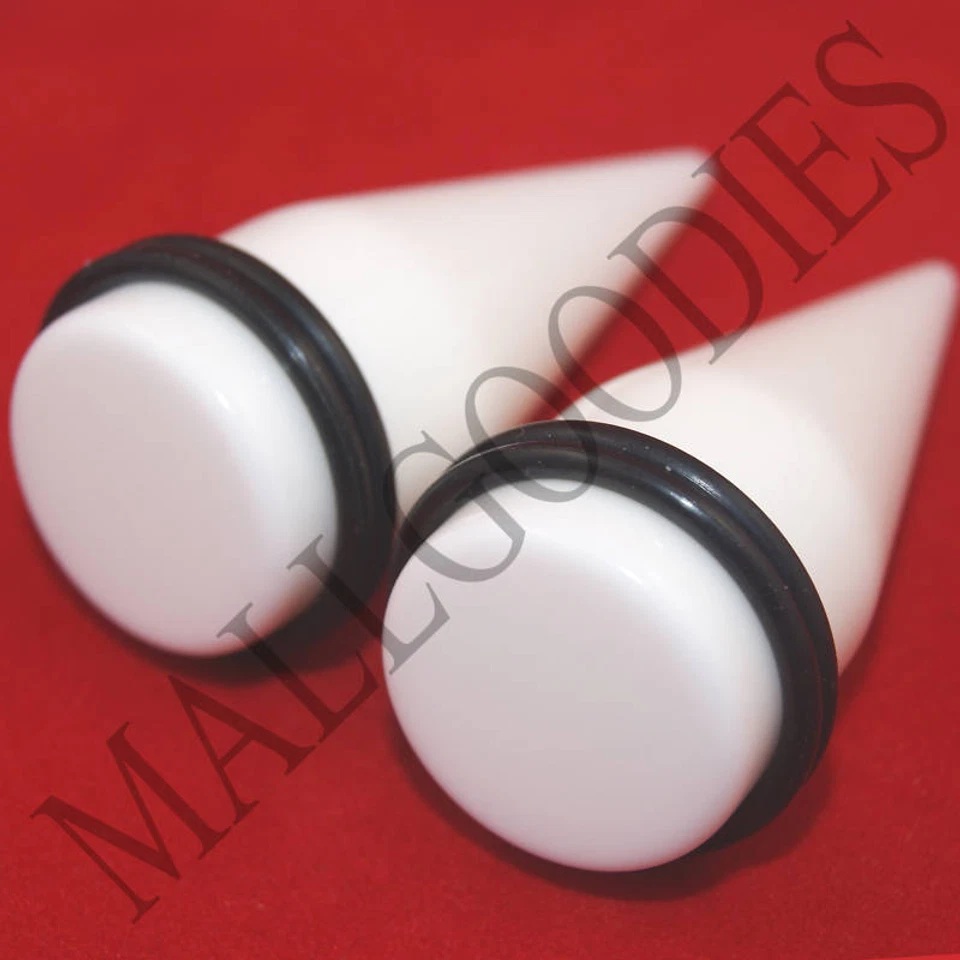 Plugues expansores cônicos brancos acrílicos V023 14G ~ 1" medidores 1,6 ~ 25mm - Imagem 1 de 1