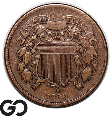 1866 Two Cent Piece - Image 1 of 3