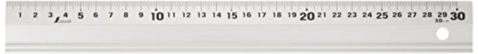 Shinwa Ruler Aluminum Straight Arusuke With Rubber 30cm 65331 300mm