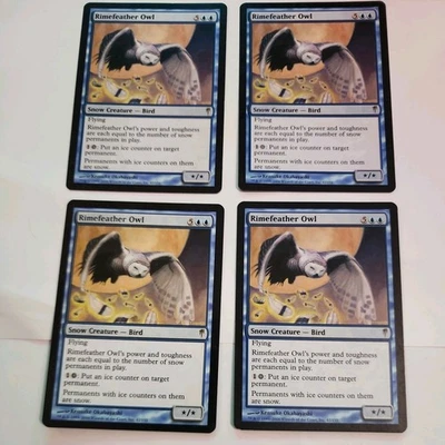 4x Rimefeather Owl Coldsnap MTG Magic the Gathering PLAYSET NEVER PLAYED WITH!! - Image 1 of 4