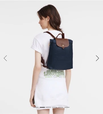 Longchamp Le Pliage Backpack Navy Blue Nylon Foldable Outlet New - Image 1 of 4