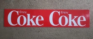 ENJOY COKE ENJOY COKE PLEXIGLASS PLASTIC SIGN - Picture 1 of 5