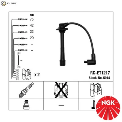 IGNITION CABLE KIT 5914 FOR TOYOTA 7A-FE 1.8L 4A-FE 1.6L 4cyl AVENSIS - Image 1 of 4