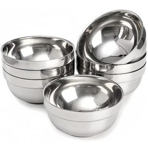 6 Pack 18/8 Stainless Steel Bowl Double Walled Insulated Soup Bowls 12 Oz Metal - Picture 1 of 8