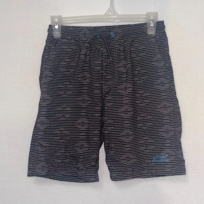 Boys Eddie Bauer Swim Trunks Gray Blue pockets size Medium 10/12 - Image 1 of 4