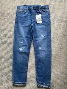 New Zara Boys Comfy Denim Skinny Fit Medium Wash Denim Jeans Size 13- 14 Years - Picture 1 of 10