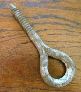 Galvanized Eye Hook Porch Ceiling Swing Plant Lamp Garden  6" Vtg Original - Picture 1 of 5