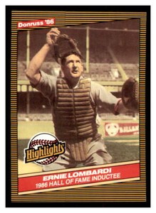 1986 Donruss Highlights #33 ERNIE LOMBARDI Cincinnati Reds ~G4D