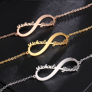 Custom Name Bracelet Personalized Infinity Lover Women Jewelry Stainless Steel 