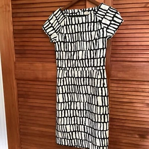 Womens J CREW 100% cotton Black/White Dress size 2 - Picture 1 of 4