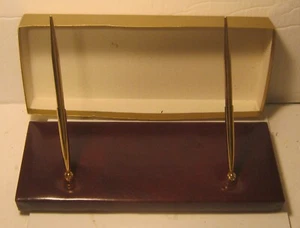 BOSCA Hand Stained Leather Covered PEN & PENCIL Stand w Partial Box UNUSED!!1! - Picture 1 of 7