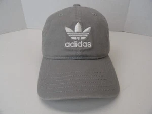 Adidas Originals Men's Trefoil Precurve Strapback Hat - GRAY/WHITE- NWOT - Picture 1 of 7