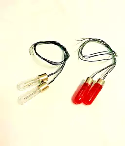 2 rote & klare 3 V Blinker Glühbirnen für Holz Modellboote & Blechautos Japan - Bild 1 von 1