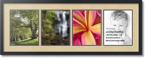ArtToFrames Collage Mat Picture Photo Frame - 4 8x10" Openings Satin Black 19 - Picture 1 of 62