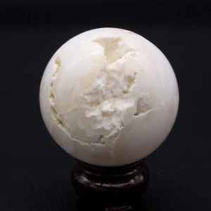 50mm Natural Quartz Crystal Gemstone Snow Agate Sphere Healing Mineral Reiki AAA - Picture 1 of 3