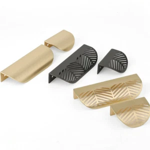 Blattform Schranktür Schubladengriff Möbel Schrank Kleiderschrank Griffg Gold - Picture 1 of 22