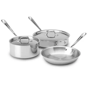 NEW All-Clad D3 Stainless Steel Cookware Set 3pce - Picture 1 of 1
