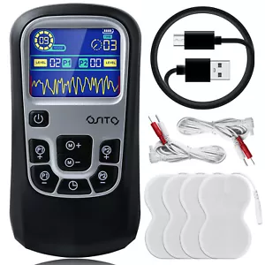Digital TENS EMS Unit Muscle Stimulator Electric Pulse Massager for Pain Relief - Picture 1 of 13