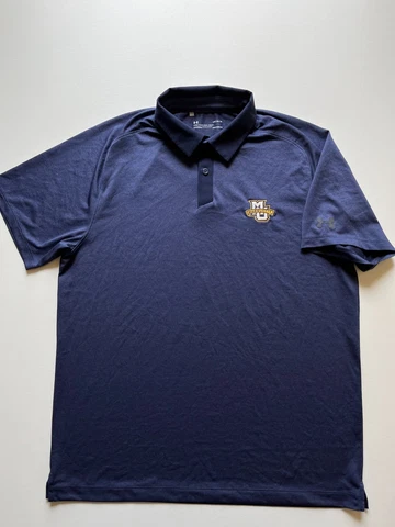 Under Armour Marquette Golden Eagles Polo Shirt Mens Large Blue Authentic NCAA Cover