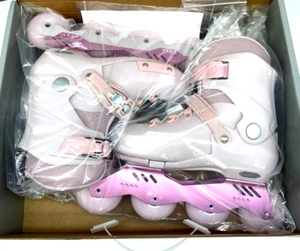 Sway White Pink Adjustable Inline Skates For Kids, Teens And Adults Size (4-7) - Picture 1 of 6