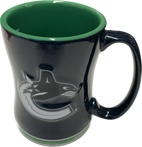 Vancouver Canucks Primary Logo Blue Green NHL Hockey 14oz Sculpted C-Handle Mug Cover