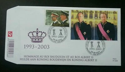 [SJ] Belgium Hommage To King Boudewijn And King Albert II 2003 (stamp FDC) - Image 1 of 4