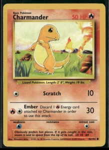 Pokémon Base Set #046/102 Charmander Common, Lightly played - Picture 1 of 2