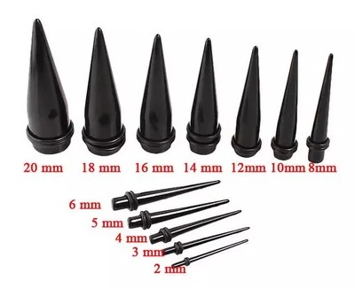 1x 1.6mm-30mm Large Big Gauge Acrylic Stretcher Spike Ear Taper Earplug Expander - Image 1 of 4
