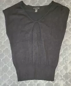 Damen V-Ausschnitt Achtung Ärmellos Pullover Schwarz Medium Viskose Mischung - Bild 1 von 5