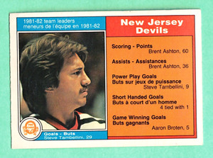 (1) STEVE TAMBELLINI  1982-83 O-PEE-CHEE # 134 DEVILS EX-MT (H9789)