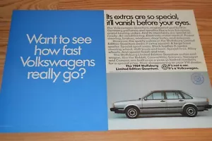 1984 VW WOLFSBURG LIMITED EDITION QUANTUM ORIGINAL VINTAGE ADVERTISEMENT AD 84 - Picture 1 of 1