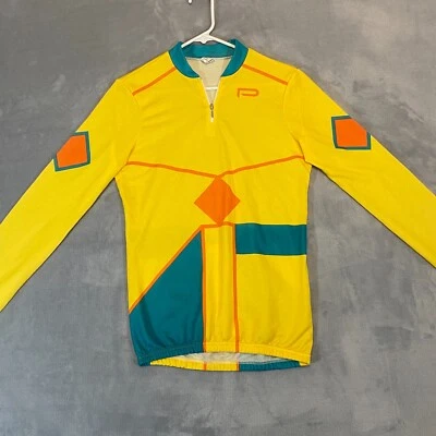 Paramount Cycling Jersey Men Medium Yellow Vintage Italian Short Sleeve 1/4 Zip - Image 1 of 4