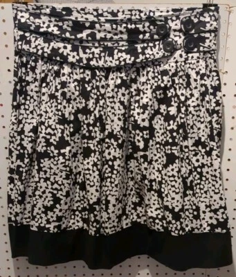 Speechless Black White Floral Skirt Size 11 - Image 1 of 4