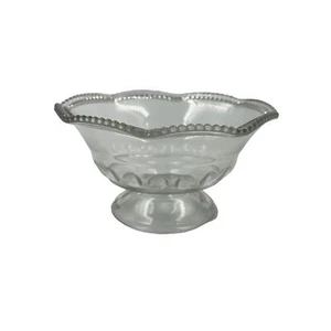 Cuenco decorativo vintage Carolina de vidrio transparente prensado Hobnail plato de compota con patas - Imagen 1 de 8