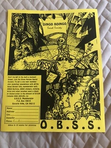 Oingo Boingo - Rare - Oingo Boingo Secret Society Flyer. Rare - Picture 1 of 1