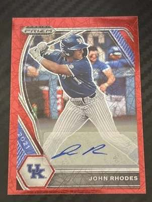 2021 Panini Prizm Draft Picks Red Velocity Prizm Auto John Rhodes #PDP76 Auto - Image 1 of 2