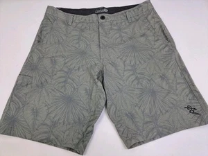 Da Hui Mens Hybrid Collection Shorts Green Tropical Pockets Size 34/10" #7127 - Picture 1 of 12
